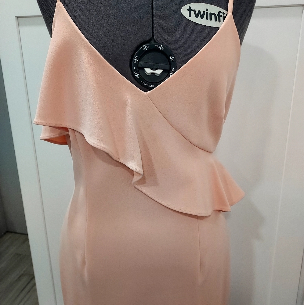Elegant Peach Ruffle Dress